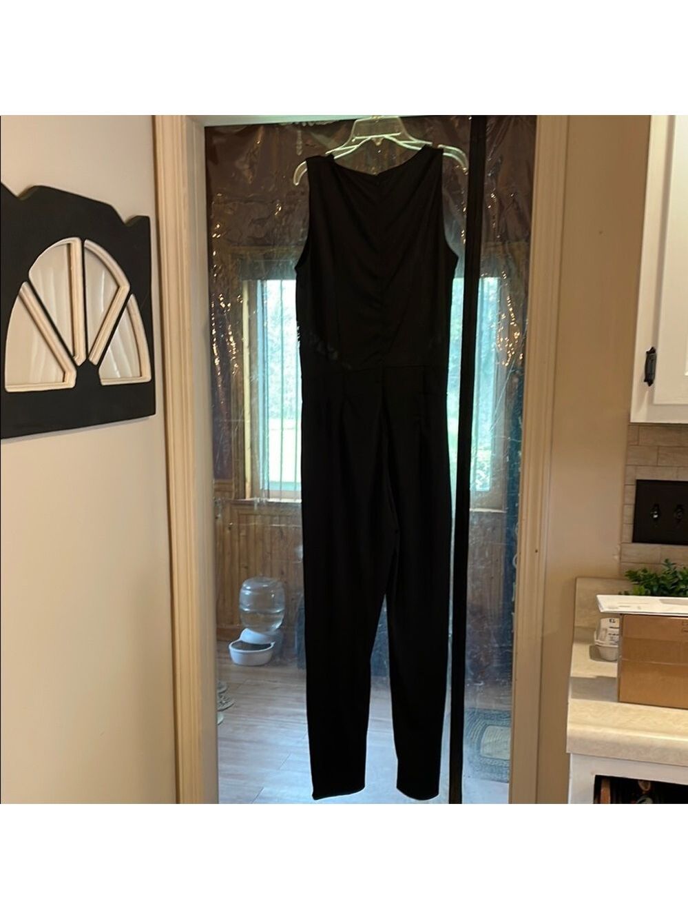 Classic Fashion Collection, Sleek Black Sleeveless Jumpsuit with Straight Leg - Picture 4 of 5
